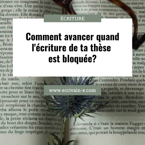 Comment avancer quand l'écriture de ta thèse est bloquée?