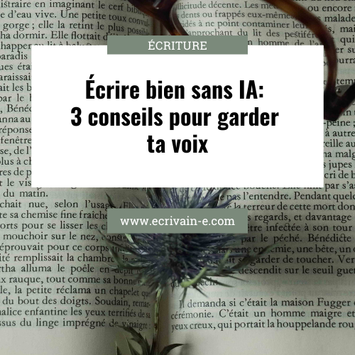 Écrire bien sans IA: 3 conseils pour garder ta voix